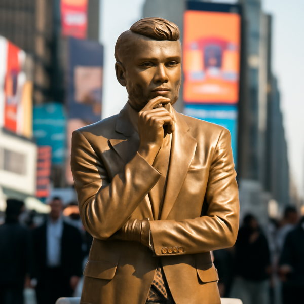 Sculptor Unveils Charlie Kirk Statue in Times Square